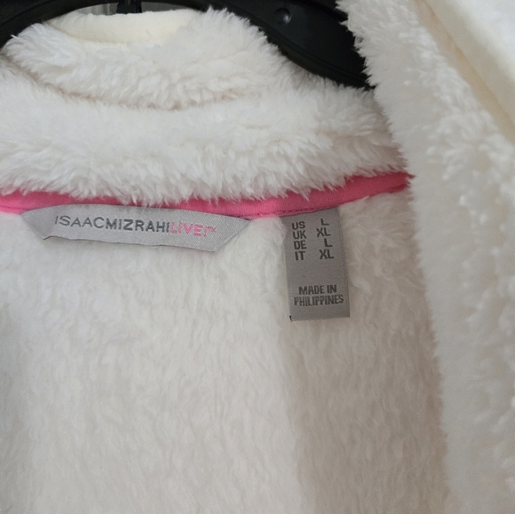 Isaac Mizrahi Soft Fuzzy Jacket Women's Size Large Zip-Up Oversized Stylish - Picture 7 of 8